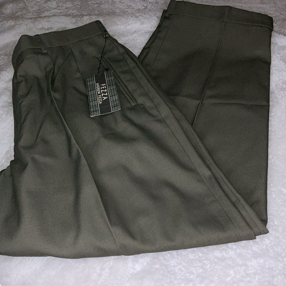 NWT ANDREW FEZZA 36x32 Pleated Dress Pants Unisex Cuffed Slacks